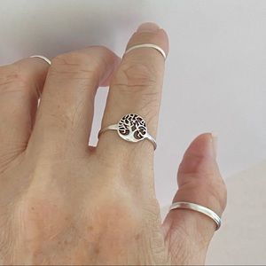 Sterling Silver Little Dainty Tree Of Life Ring, Fortune Rings, Zen Jewelry